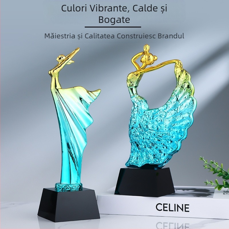 Trofeu din rășină pentru dansuri – Figurină zeiță colorată, pentru balet și dansuri latino, premiu pentru copii la concursuri