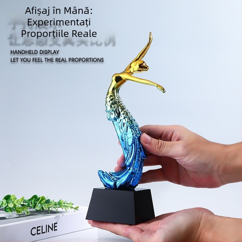 Trofeu din rășină pentru dansuri – Figurină zeiță colorată, pentru balet și dansuri latino, premiu pentru copii la concursuri