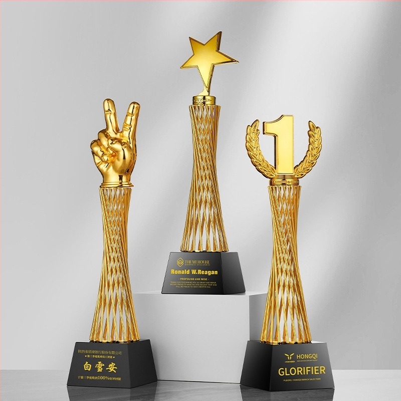 Trofeu de cristal pentru evenimente corporative, premiu de echipă, ornament din metal, dimensiuni 30,5 × 8 cm, logo personalizabil