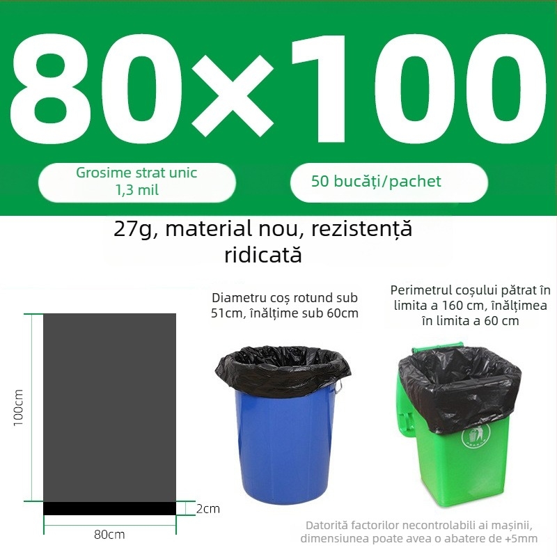 Pungi negre de plastic pentru gunoi, extra mari și groase, rezistente, pentru hoteluri, administrarea proprietăților și catering, de unică folosință, la vânzare en gros