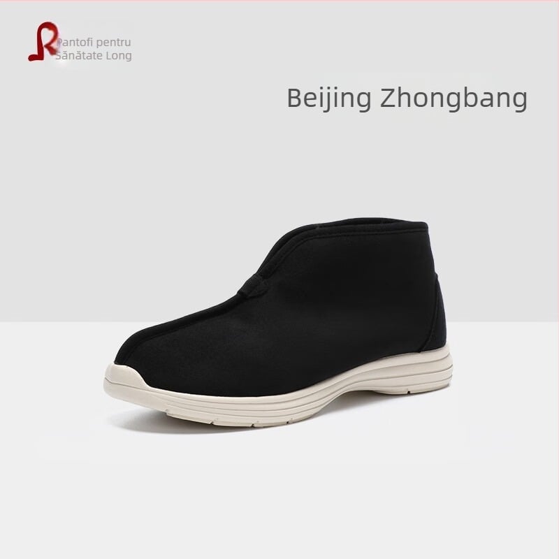 Changli Botosei de iarnă unisex, slip-on, ghete scurte cu căptușeală din fleece, calde
