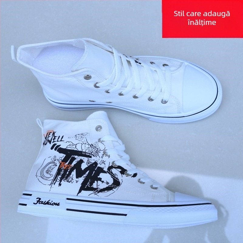 Adidași bărbați din pânză, înalți, aerisiți pentru vară – pantofi sport casual, versatili