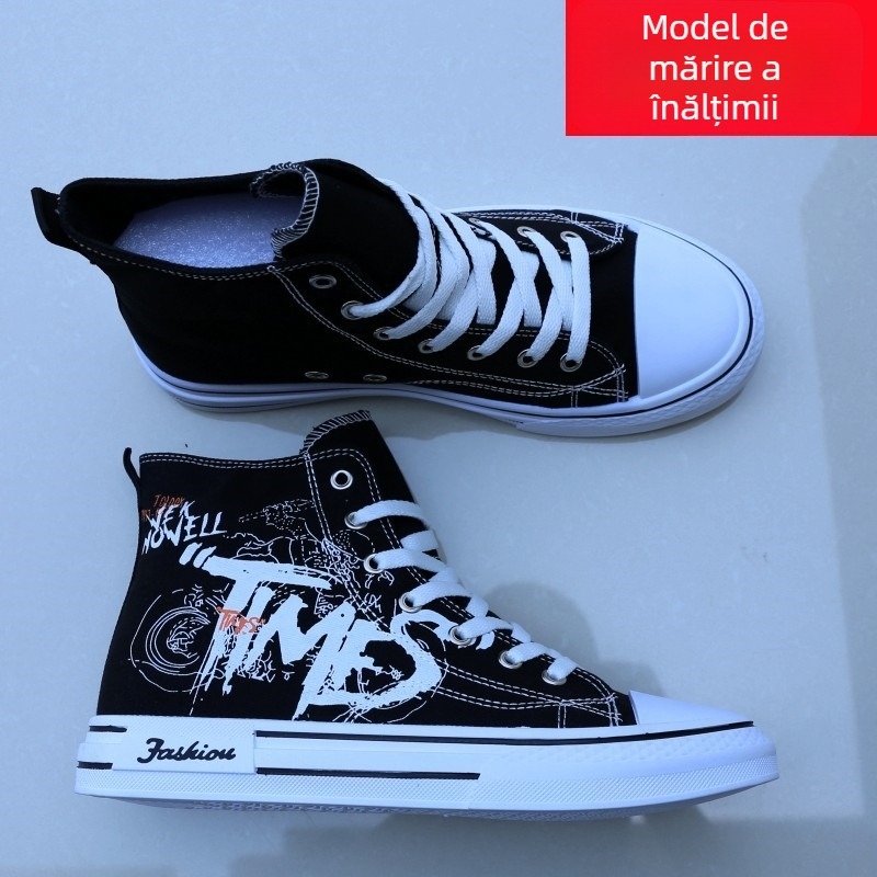 Adidași bărbați din pânză, înalți, aerisiți pentru vară – pantofi sport casual, versatili