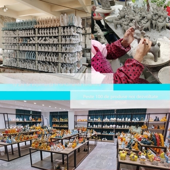 Organizator ceramic lucrat manual pentru cosmetice, pensule, pastă de dinți, periute de dinți și telecomenzi – suport pentru masa de toaletă
