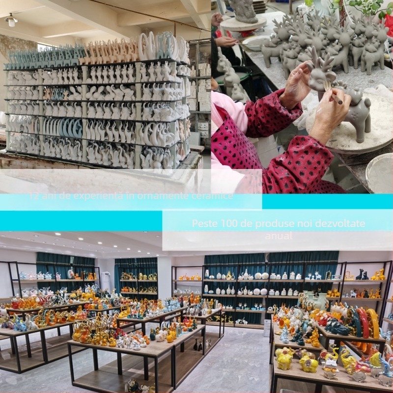 Organizator ceramic lucrat manual pentru cosmetice, pensule, pastă de dinți, periute de dinți și telecomenzi – suport pentru masa de toaletă