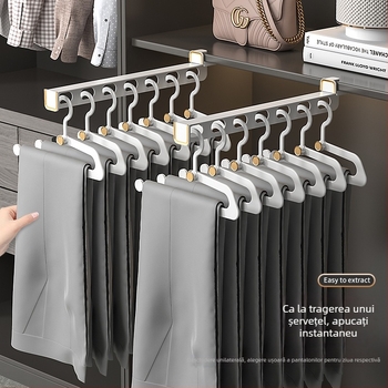 Clips pentru pantaloni în formă de Z, antiderapante, pentru dulap cu spațiu de depozitare integrat