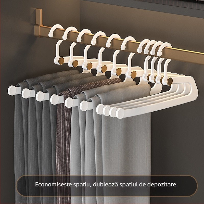 Clips pentru pantaloni în formă de Z, antiderapante, pentru dulap cu spațiu de depozitare integrat