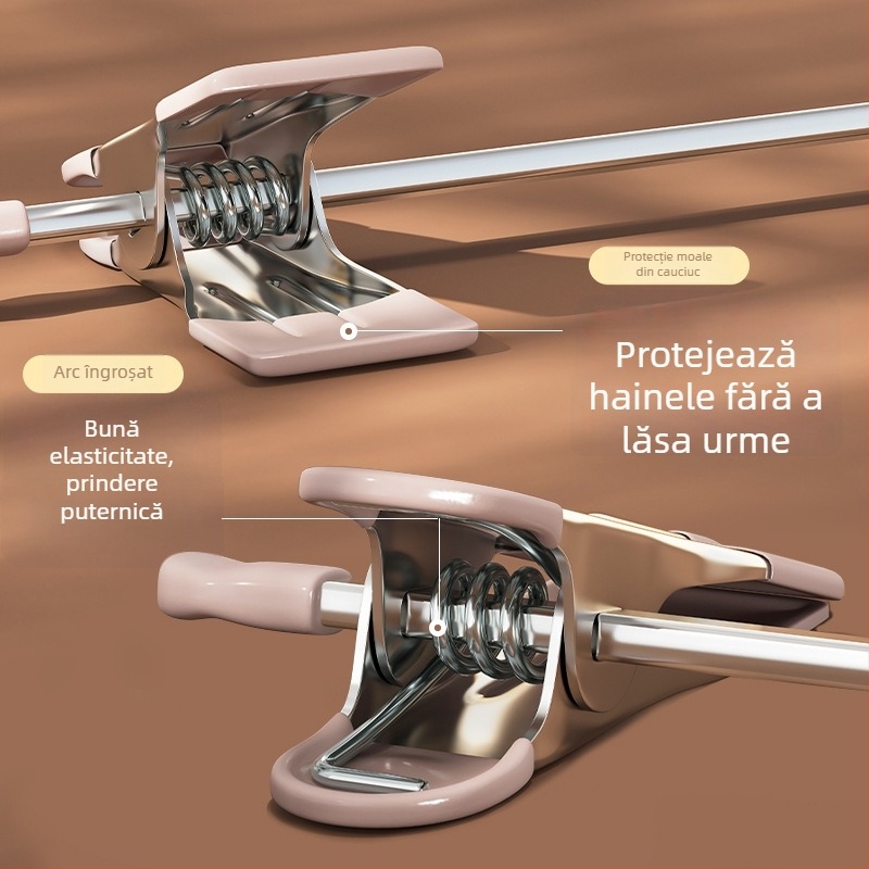 Clemă metalică pentru pantaloni, uz casnic, balcon, rezistent la vânt, antiderapant, fără urme, cleme puternice pentru lenjerie și fuste, suport de uscare, set de 3 bucăți