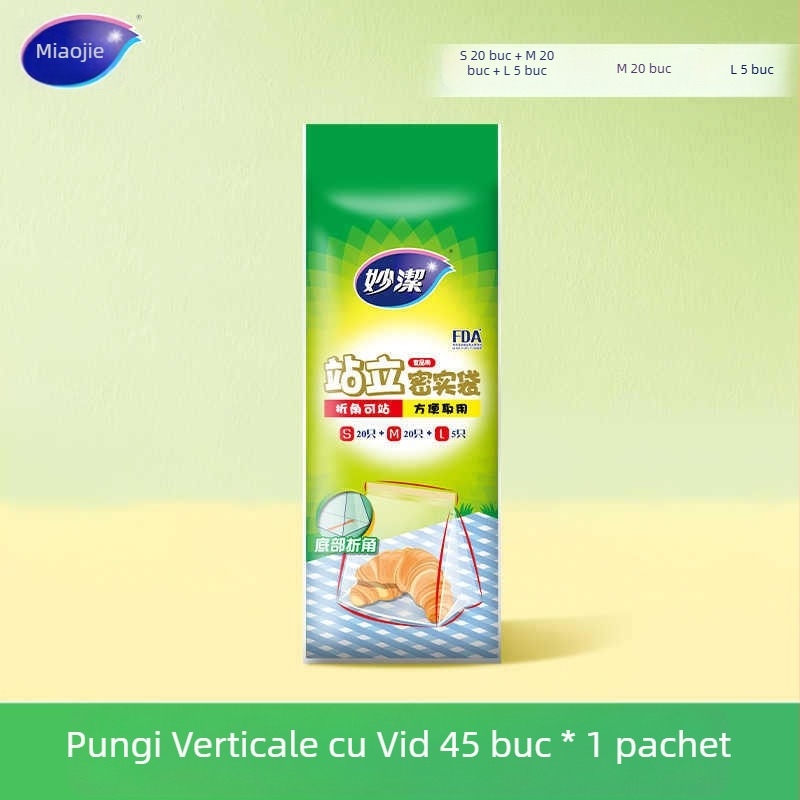 Miaojie Saci sigilați în poziție verticală pentru conservarea alimentelor, saci groși de depozitare în frigider