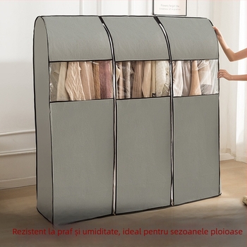 Raft de haine pe podea cu husă de protecție împotriva prafului și sac de depozitare, dimensiune mare