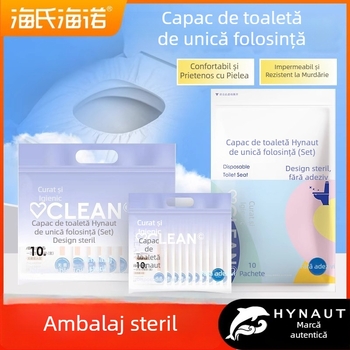 Acoperire de unică folosință pentru scaunul de toaletă Hainuo, din material nețesut, portabilă pentru călătorii, hotel și casă, pentru femei însărcinate, 138 × 16 cm, 10 buc./ambalaj