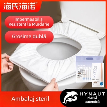 Acoperire de unică folosință pentru scaunul de toaletă Hainuo, din material nețesut, portabilă pentru călătorii, hotel și casă, pentru femei însărcinate, 138 × 16 cm, 10 buc./ambalaj