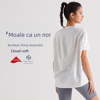 RUNA PULSE Top dama yoga cu mâneci scurte, respirabil, uscare rapidă, design Turtle-back, versatil, croială slim