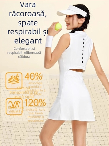 Rochie de tenis pentru femei, 2024, nouă, de înaltă calitate, respirabilă, stil american, fustă sport