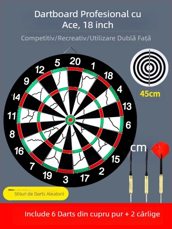 Set de darts pentru interior – țintă profesională pentru acasă, sigur pentru copii și adulți