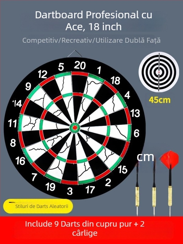 Set de darts pentru interior – țintă profesională pentru acasă, sigur pentru copii și adulți