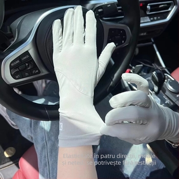 Mănuși de conducere UPF50+ cu extindere a încheieturii, protecție UV, pentru femei și bărbați, vară, ciclism, degete deschise, touchscreen, ice silk