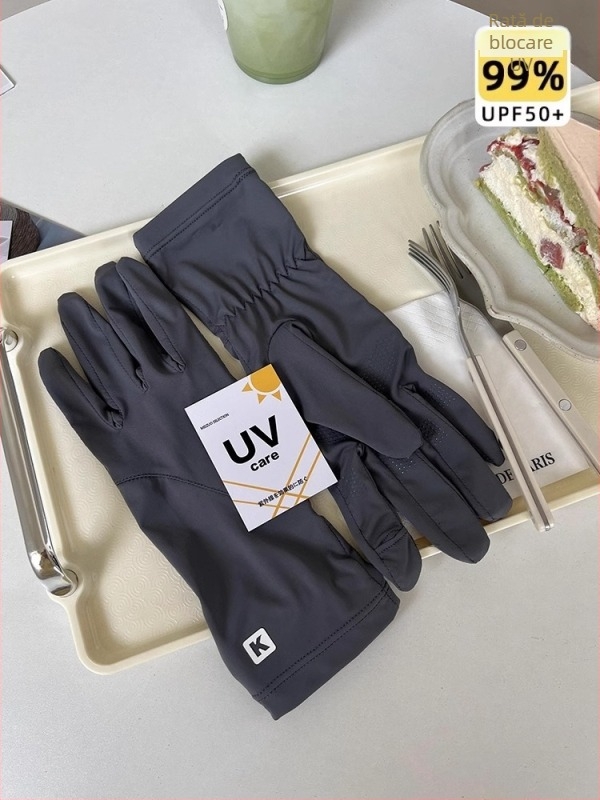 Mănuși de conducere UPF50+ cu extindere a încheieturii, protecție UV, pentru femei și bărbați, vară, ciclism, degete deschise, touchscreen, ice silk