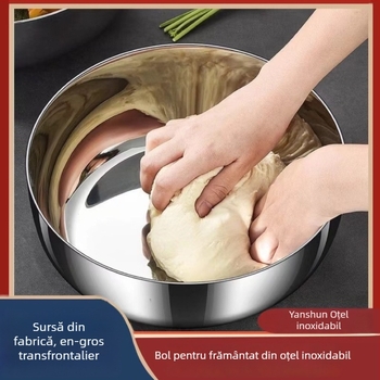 Vas pentru aluat din oțel inoxidabil, grosime extra, 32 cm; bazin de bucătărie multifuncțional pentru spălat legume, oală de supă și oală pentru hot pot, construcție din oțel cu trei straturi.