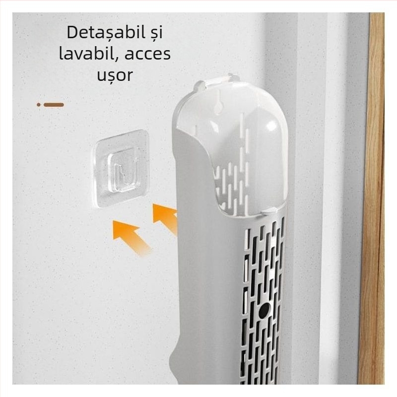 Suport din plastic pentru bețișoare, montat pe perete, cu capac și sistem de drenaj, organizator de bucătărie