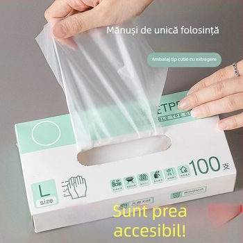 Mănuși TPE de unică folosință, groase și dure, pentru uz comercial – bucătărie, catering, grătar, curățare racilor și treburi casnice