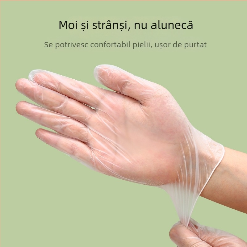 Mănuși de unică folosință din PVC, de calitate alimentară, pentru uz casnic, bucătărie și spălat vase