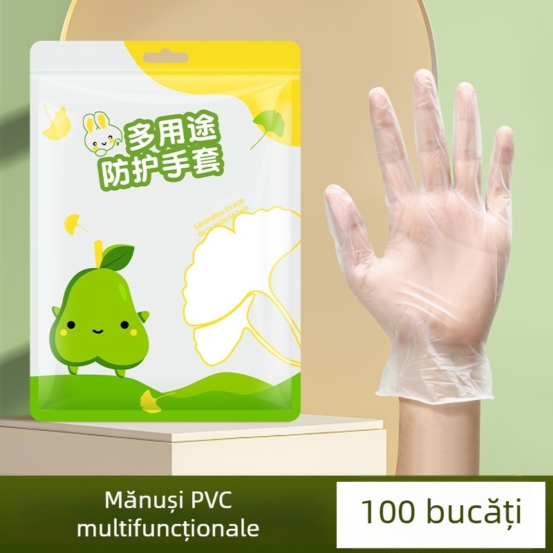 Mănuși de unică folosință din PVC, de calitate alimentară, pentru uz casnic, bucătărie și spălat vase