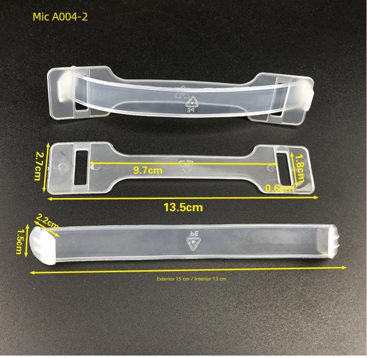 Mâner din plastic transparent pentru cutii din carton