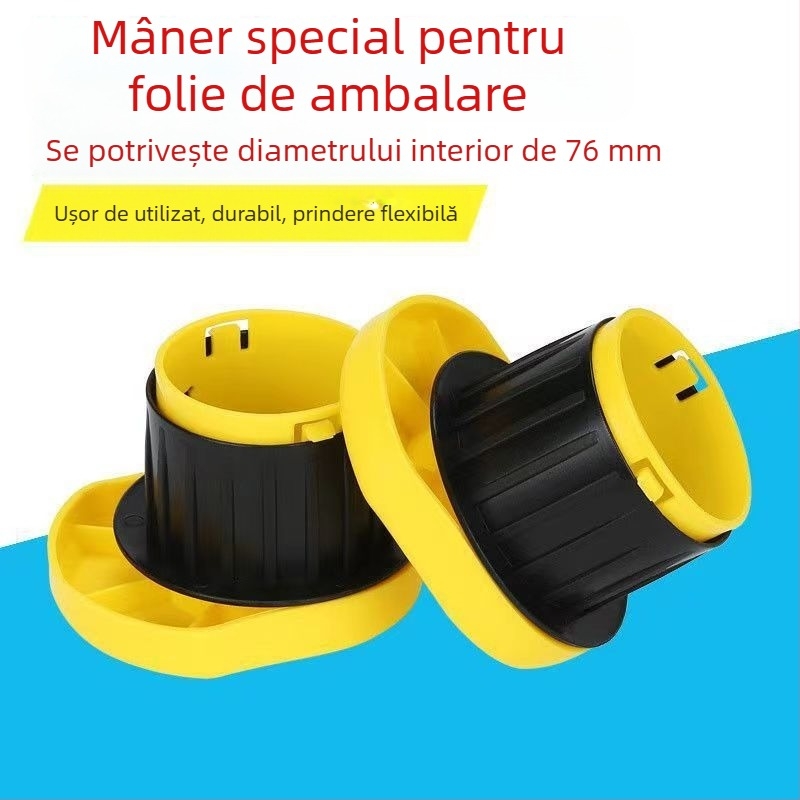 Mâner pentru folie de ambalare, îngroșat, cu frână încorporată și protecție pentru mână