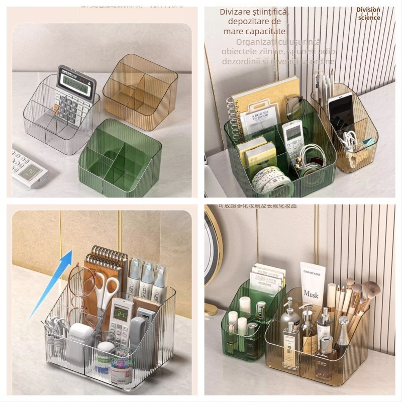 Casetă transparentă de depozitare a cosmeticelor din acril pentru masă de machiaj, organizator pentru îngrijire a pielii și ruj, 1H
