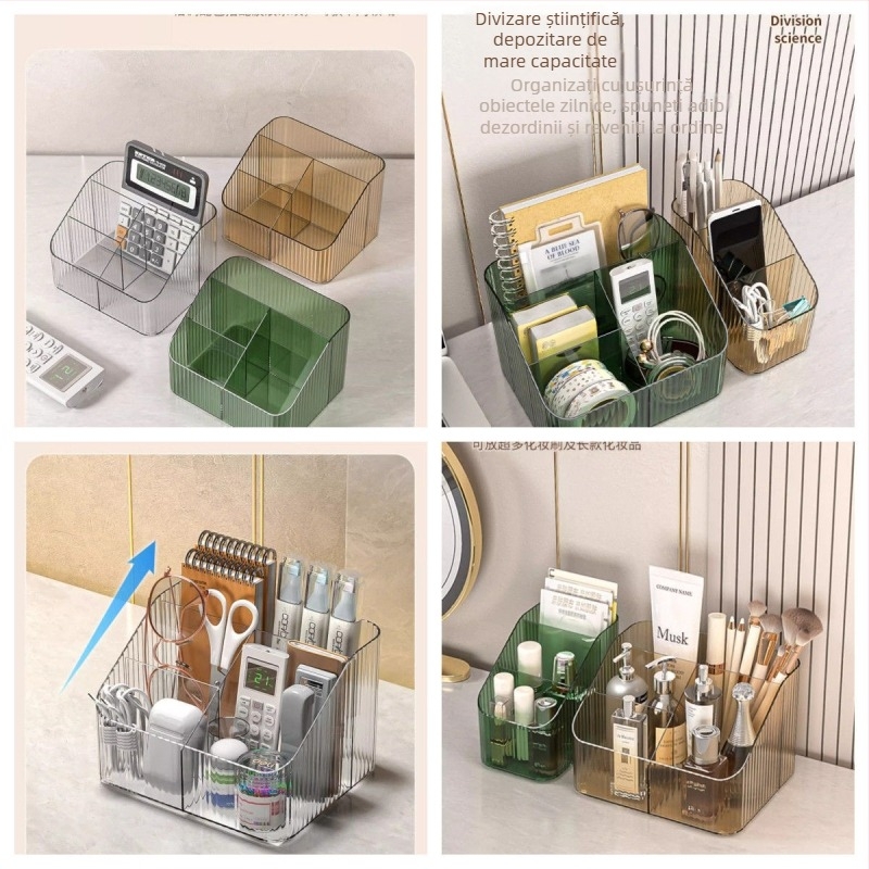 Casetă transparentă de depozitare a cosmeticelor din acril pentru masă de machiaj, organizator pentru îngrijire a pielii și ruj, 1H