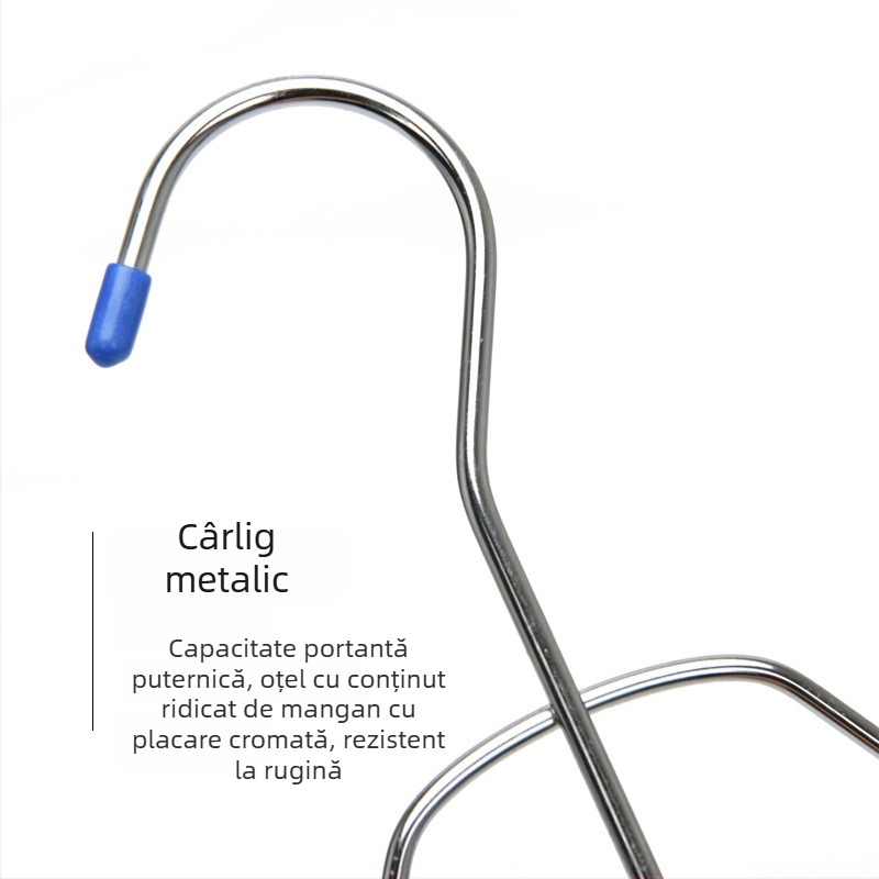 Suport multi-etajat pentru fuste și pantaloni, cu cleme pentru economisire de spațiu