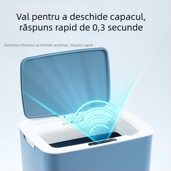 Coș de gunoi inteligent cu capac și senzor, model 2026, pentru casă: baie, sufragerie, toaletă și dormitor