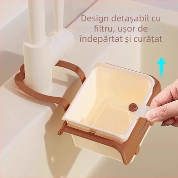 Coș de scurgere pentru chiuvetă cu raft de depozitare multifuncțional pentru baie