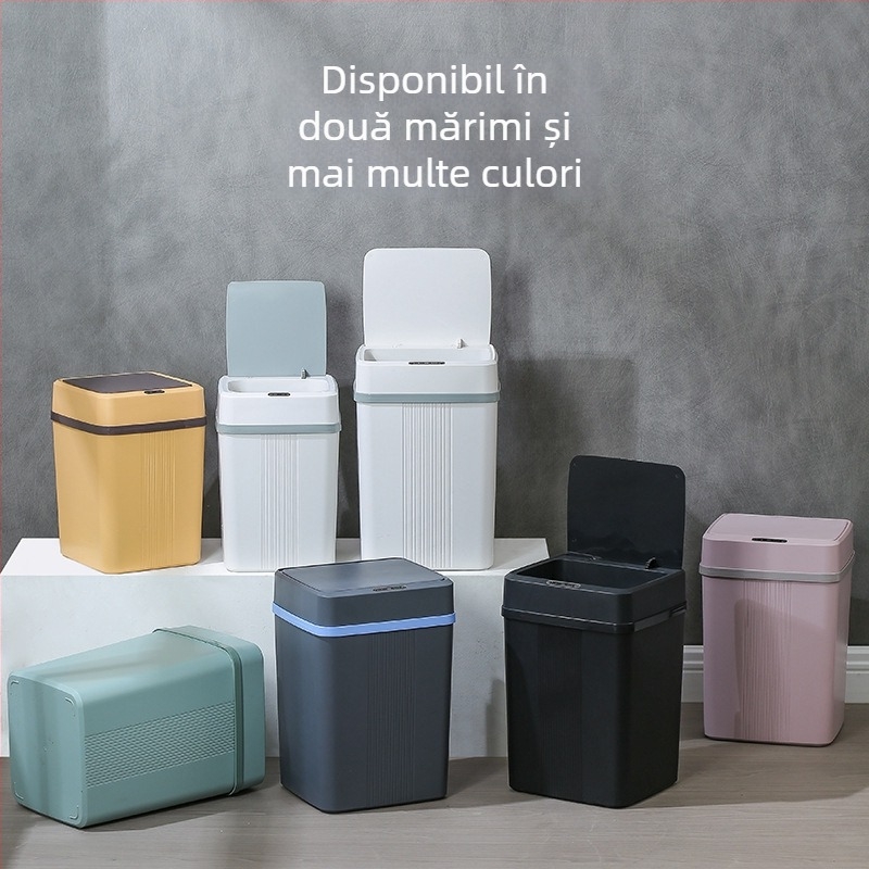 Coș de gunoi inteligent cu capac cu senzor automat, reîncărcabil, pentru casă, dormitor, sufragerie și baie (18-25 L)