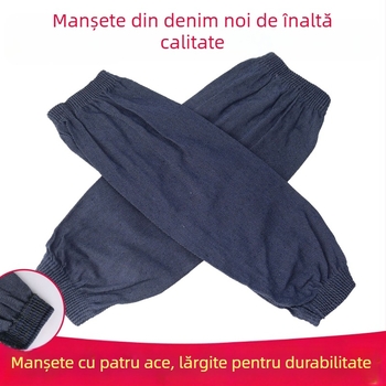 Mâneci din denim pentru muncă, unisex, cu cusătură de patru ace, rezistente la ulei, la pete și la uzură