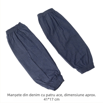 Mâneci din denim pentru muncă, unisex, cu cusătură de patru ace, rezistente la ulei, la pete și la uzură