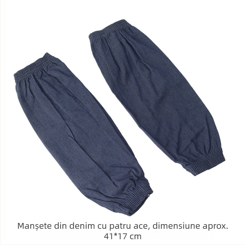 Mâneci din denim pentru muncă, unisex, cu cusătură de patru ace, rezistente la ulei, la pete și la uzură
