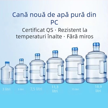 Recipient PC gros pentru apă potabilă, QS certificat, recipient de apă minerală de calitate alimentară, portabil, pentru exterior