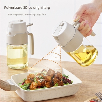 Sticlă de ulei în stil japonez, pulverizator și turnare, deschidere/închidere automată, dispenser de condimente pentru ulei, sos de soia și oțet, bucătărie, spray multifuncțional cu unghi larg