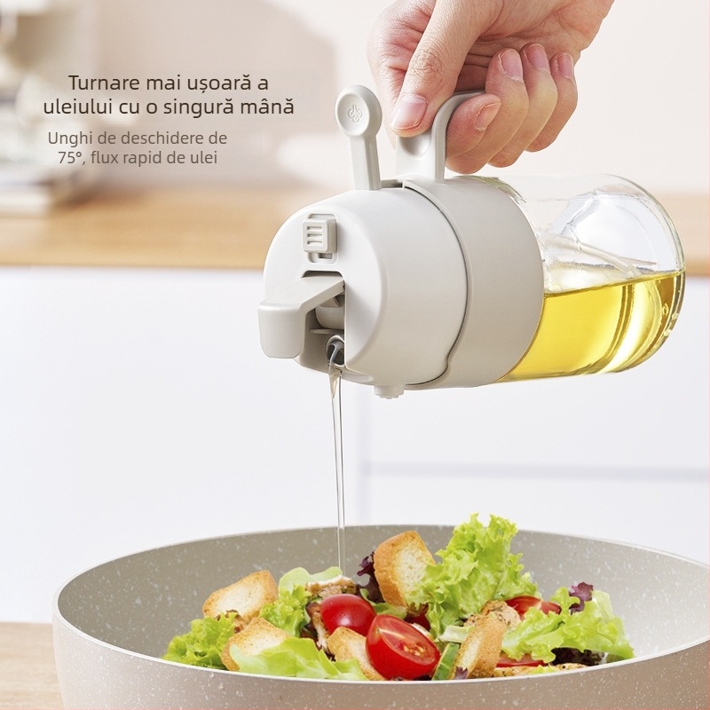 Sticlă de ulei în stil japonez, pulverizator și turnare, deschidere/închidere automată, dispenser de condimente pentru ulei, sos de soia și oțet, bucătărie, spray multifuncțional cu unghi larg