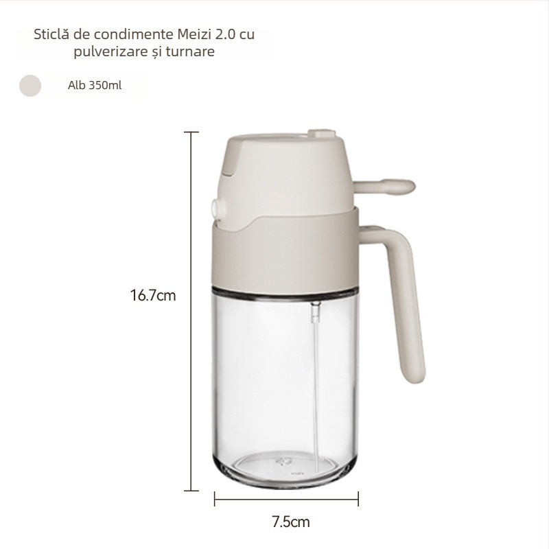 Sticlă de ulei în stil japonez, pulverizator și turnare, deschidere/închidere automată, dispenser de condimente pentru ulei, sos de soia și oțet, bucătărie, spray multifuncțional cu unghi larg