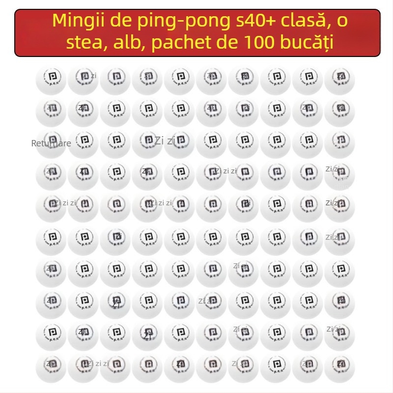 Lansator de mingi pentru tenis de masă S40+ pentru antrenament, set de 100 mingi, diametru 40 mm
