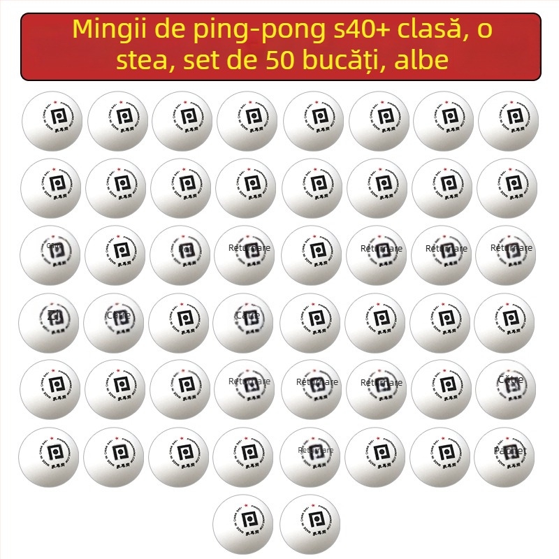 Lansator de mingi pentru tenis de masă S40+ pentru antrenament, set de 100 mingi, diametru 40 mm