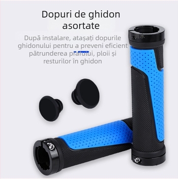 Mânere din cauciuc pentru ghidon, bicicletă de munte, cu blocare pe ambele părți, culoare dublă