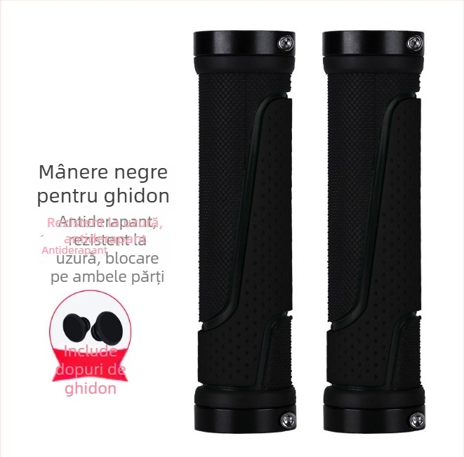 Mânere din cauciuc pentru ghidon, bicicletă de munte, cu blocare pe ambele părți, culoare dublă