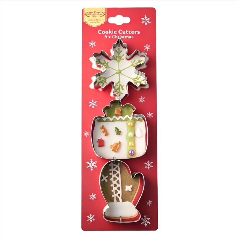 Set de decupare biscuiți de Crăciun cu forme de om de zăpadă și fulgi de zăpadă pentru coacere DIY