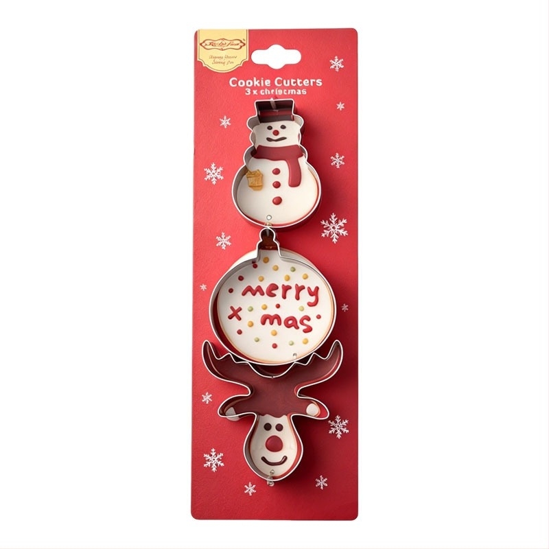Set de decupare biscuiți de Crăciun cu forme de om de zăpadă și fulgi de zăpadă pentru coacere DIY