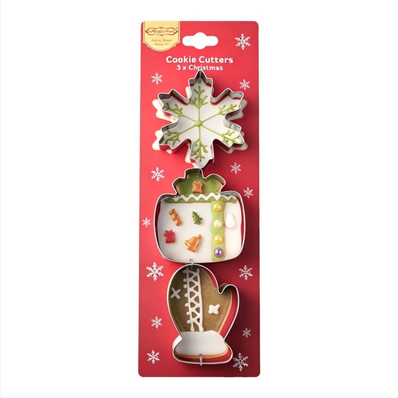 Set de decupare biscuiți de Crăciun cu forme de om de zăpadă și fulgi de zăpadă pentru coacere DIY