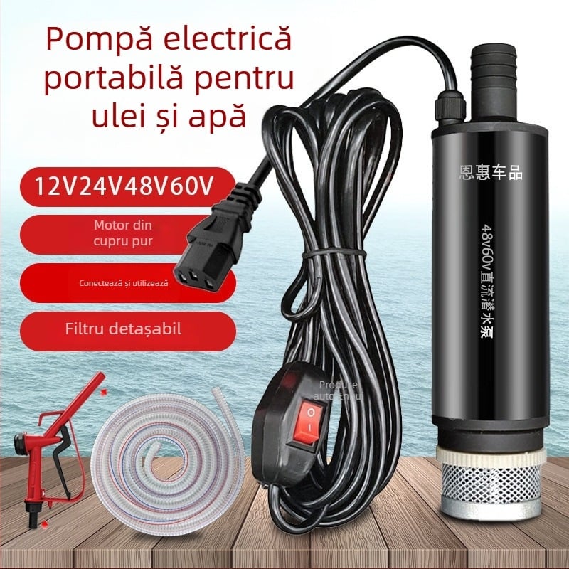 Pompă submersibilă mică, alimentată pe baterie, pentru udare casnică și grădină